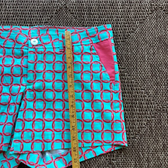Haley & the Hound Teal and Coral-Red Print Shorts - sz 8 - NWT - Picture 5 of 8